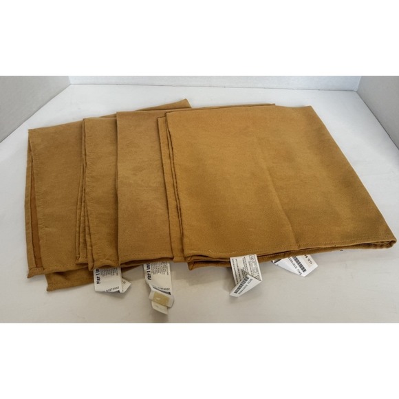 Pier 1 Imports Other - Set of 4 Pier 1 Imports Faux Suede Napkins 20" x 20" Gold Polyester Square